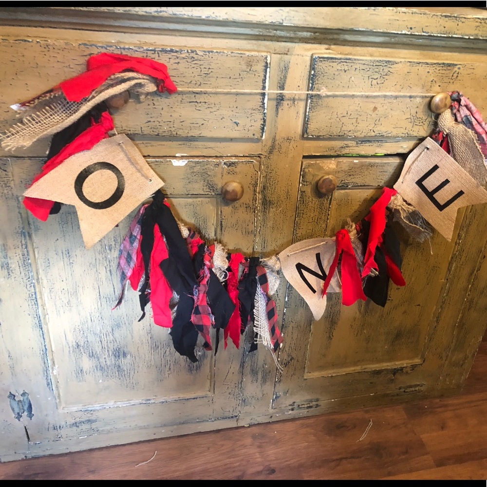 Buffalo plaid birthday banner